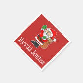 Hyvaa Joulua Finnischer Weihnachtsmann (RED) Serviette (Ecke)