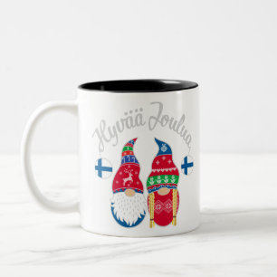 Hyvaa joulua finnish fröhliche Weihnachtsfeiertag Zweifarbige Tasse