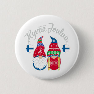 Hyvaa joulua finnish fröhliche Weihnachtsfeiertage Button