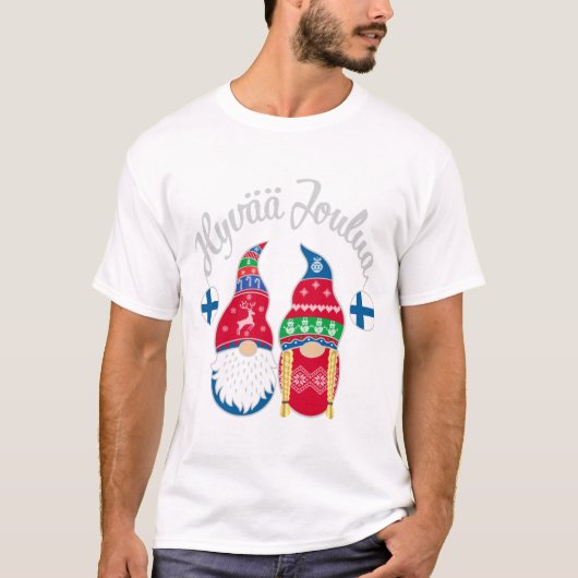 Hyvaa joulua finnish fröhliche Weihnachtsfeiertage T-Shirt (Vorderseite)