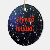 Hyvää joulua! Frohe Weihnachten in finnischem Rf Keramikornament (Links)