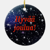 Hyvää joulua! Frohe Weihnachten in finnischem Rf Keramikornament (Hinten)