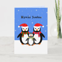 Hyvää Joulua Pinguine beenden Weihnachten