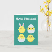 Hyvää Pääsiäistä, Finnisch-Happy Oaster Karte (Gelbe Blume)