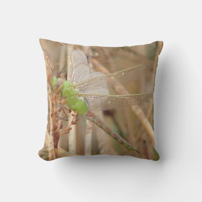 I1 Green Dragonfly Kissen (Vorderseite)