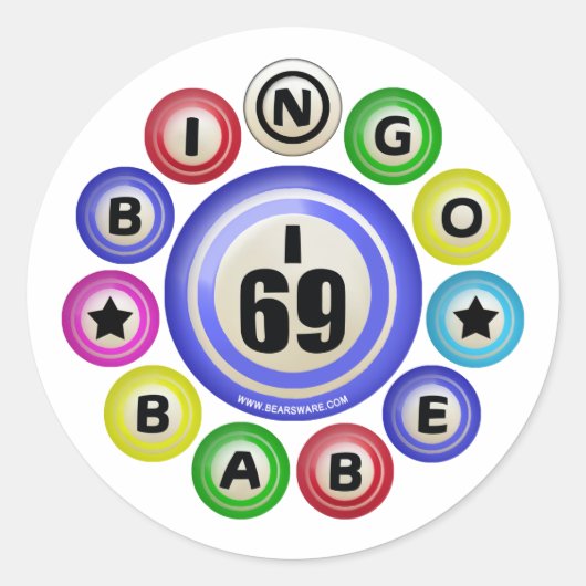 I69 Bingo Babe Runder Aufkleber (Vorderseite)