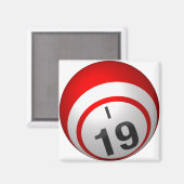 I 19 Bingo-Kugelmagnet Magnet (Vorderseite/Rückseite)