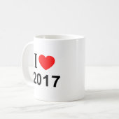 I ❤️ 2017 I LIEBE 2017 I HEART 2017 Tasse (Vorderseite Links)