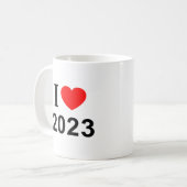 I ❤️ 2023 I LIEBE 2023 I HEART 2023 KAFFEETASSE (Vorderseite Links)