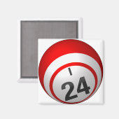 I 24 Bingo-Kugelmagnet Magnet (Vorderseite/Rückseite)