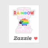 I_39_m Das Regenbogenschaf der Familie - LGBT Gay Aufkleber (Blatt)