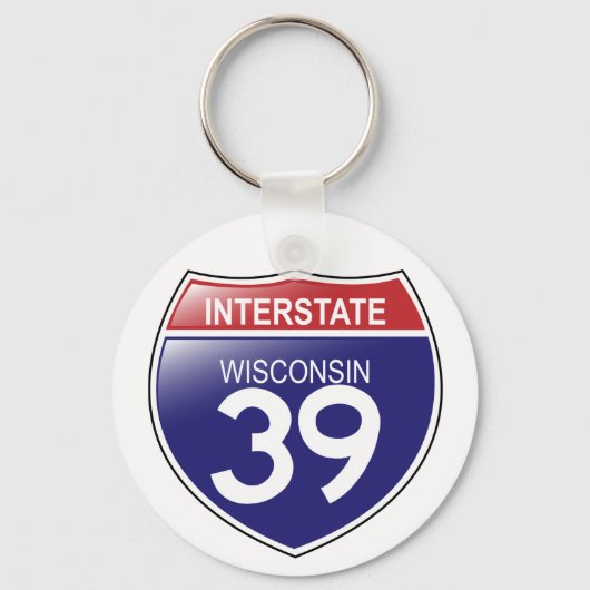 I-39 Wisconsin-Schlüsselanhänger Schlüsselanhänger (Vorderseite)
