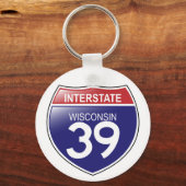 I-39 Wisconsin-Schlüsselanhänger Schlüsselanhänger (Vorderseite)