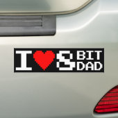 I <3 8BitDad Autoaufkleber (Auf Auto)