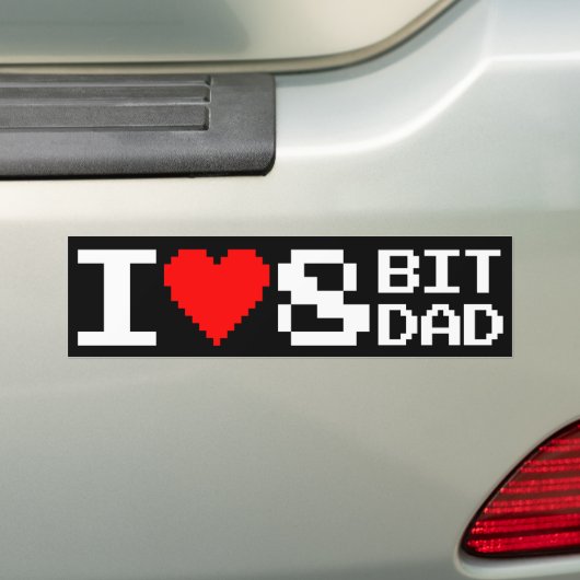 I <3 8BitDad Autoaufkleber (Auf Auto)