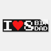 I <3 8BitDad Autoaufkleber (Vorne)