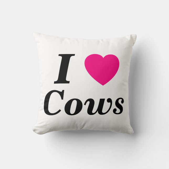 I < 3 Kühe Kissen (Vorderseite)