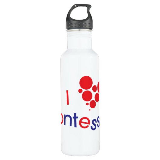 I <3 Montessori Wasser-Flasche Edelstahlflasche (Vorderseite)