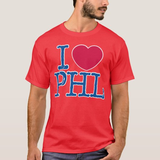 I <3 PHL Shirt-(rot/Blau) rotes Shirt (Vorderseite)