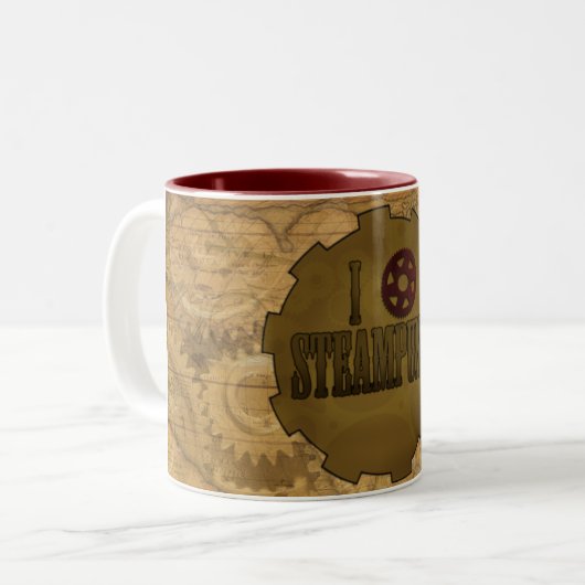 I <3 Steampunk Tasse (Vorderseite Links)