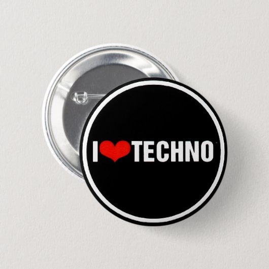 I <3 Techno Button (Vorne & Hinten)