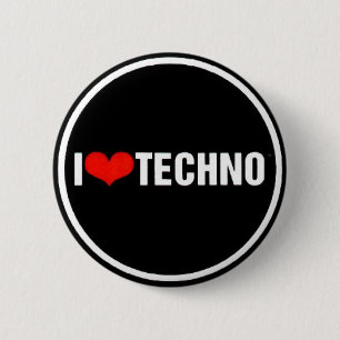 I <3 Techno Button