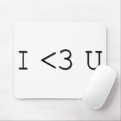 I <3 U Herz des Emoticon-I Sie Mousepad (Mit Mouse)