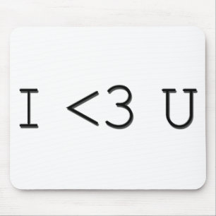 I <3 U Herz des Emoticon-I Sie Mousepad