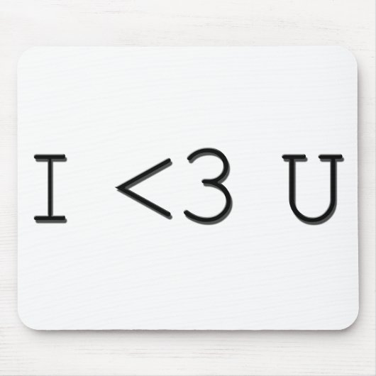 I <3 U Herz des Emoticon-I Sie Mousepad (Vorne)
