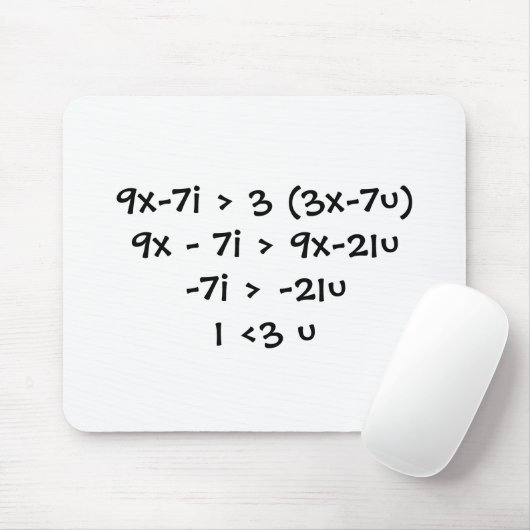 I <3 u, Nerd-Liebe Mousepad (Mit Mouse)