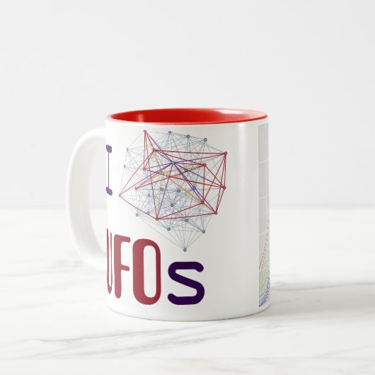 I <3 UFOs Zweifarbige Tasse (Vorderseite Links)