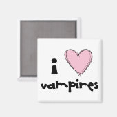 I < 3 Vampire - rosa Magnet (Vorderseite/Rückseite)