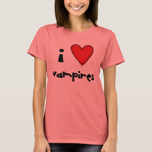 I <3 Vampire - rot T-Shirt (Vorderseite)