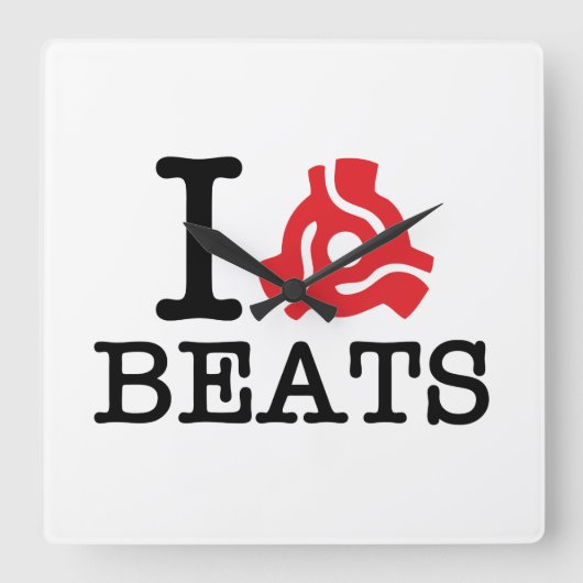 I 45 Adapter Beats Quadratische Wanduhr (Vorderseite)