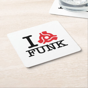 I 45-Adapter-Funk Rechteckiger Pappuntersetzer