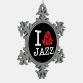 I 45 Adapter Jazz Schneeflocken Zinn-Ornament (Links)