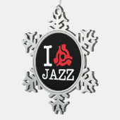 I 45 Adapter Jazz Schneeflocken Zinn-Ornament (Rechts)