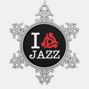 I 45 Adapter Jazz Schneeflocken Zinn-Ornament