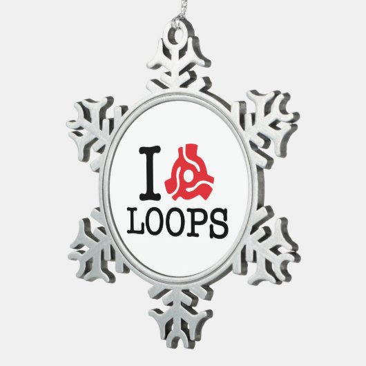 I 45 Adapterschleifen Schneeflocken Zinn-Ornament (Rechts)