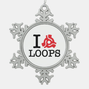 I 45 Adapterschleifen Schneeflocken Zinn-Ornament