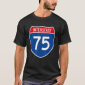 I 75 Interstate Highway Shield Sign T-Shirt (Vorderseite)