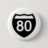 I-80 Highway-Schild-Button-Design Button (Vorderseite)