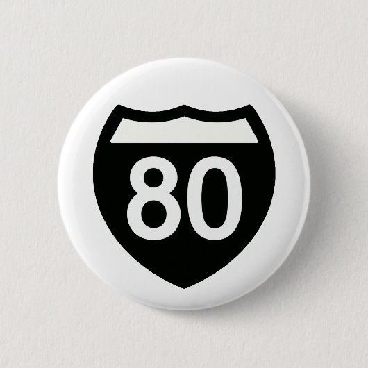 I-80 Highway-Schild-Button-Design Button (Vorderseite)