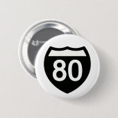 I-80 Highway-Schild-Button-Design Button (Vorne & Hinten)