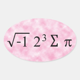 i 8 sum pi Schwarzer Text auf rosa Oval Aufkleber
