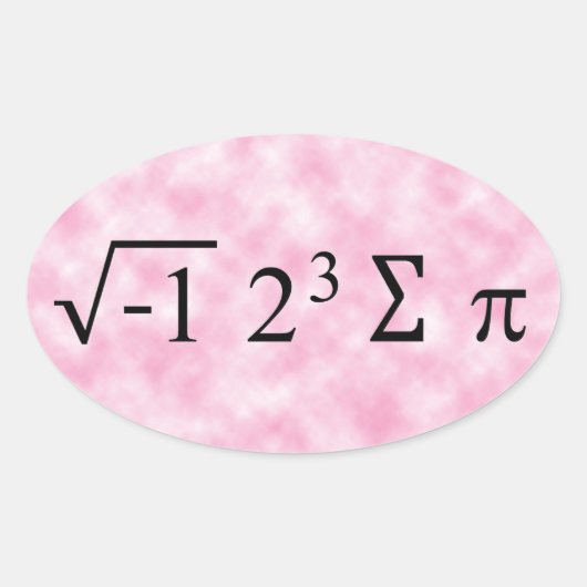 i 8 sum pi Schwarzer Text auf rosa Oval Aufkleber (Vorderseite)