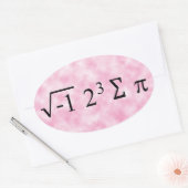 i 8 sum pi Schwarzer Text auf rosa Oval Aufkleber (Umschlag)
