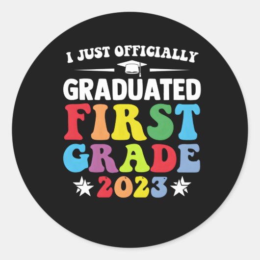 I Abschluss der ersten Klasse mit 23 Abschlüssen Runder Aufkleber (Vorderseite)