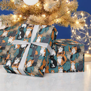 I Absolute Liebe Katzen Geschenkpapier