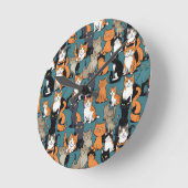 I Absolute Liebe Katzen Runde Wanduhr (Winkel)